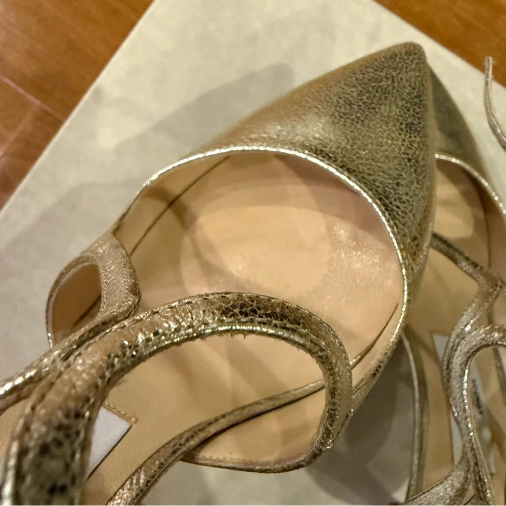 Jimmy Choo Metallic Gold Heels - Picture 10 of 13